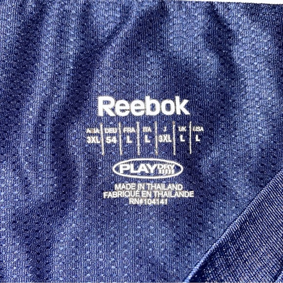 Reebok Men's Navy Blue Tee Shirt Logo Casual Outdoors Lightweight Comfort Size L - Picture 3 of 4